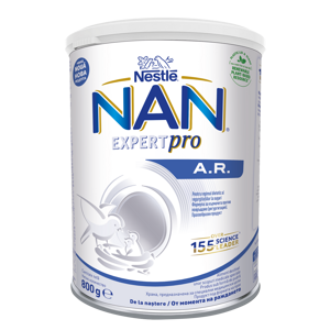 Nestlé® NAN® A.R., от момента на раждането, Формула за кърмачета против повръщане (регургитация), 800 g, метална кутия Nestlé® NAN® A.R., от момента на раждането, Формула за кърмачета против повръщане (регургитация), 800 g, метална кутия