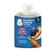 Gerber Natural for baby Ябълка, слива и морков пюре