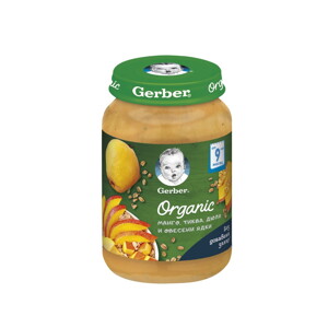 Gerber® Organic Манго, тиква, дюля и овесени ядки пюре