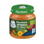 Gerber Organic for baby, Храна за бебета, Пюре от ябълка, кайсия и праскова