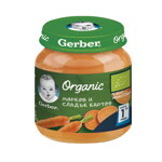 Gerber Organic Храна за бебета, Пюре от морков и сладък картоф